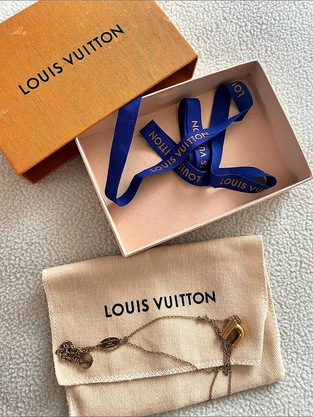 Louis Vuitton Initiales Necklace Gold Pendant